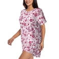 thumbnail image 2 of Haiem Flower Butterfly Pattern Pajama Set for Women 2 Piece Lounge Set Short Sleeve Tops and Shorts Soft Sleepwear-X-Large, 2 of 7