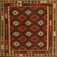 thumbnail image 1 of Ahgly Company Machine Washable Indoor Square Contemporary Saddle Brown Area Rugs, 3' Square, 1 of 7