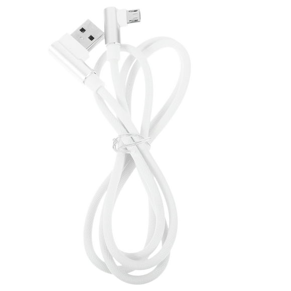 FRCOLOR usb cord 1M Right Angle USB Micro Cable Braided USB 2.4 A to 90 Degree Data Cable Charger Cord for Universal Android Phone (White),39.37"X0.98"X0.35"