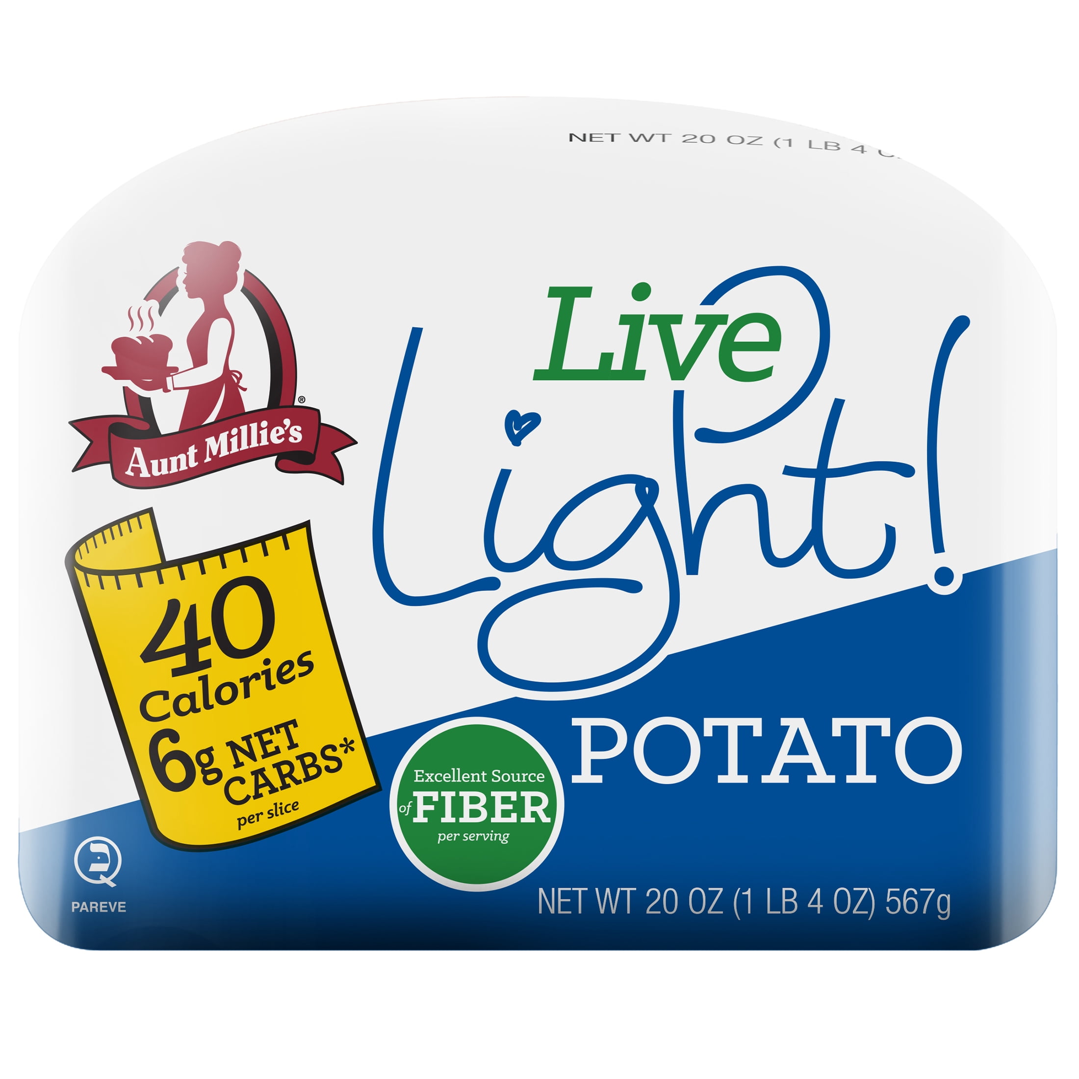 Aunt Millie's Live Light! Potato Bread, 20 oz, 24 Ct