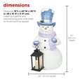 thumbnail image 6 of Alpine Corporation SKY562L-TM Lavender Winter Snowman Holding Lantern Statue with Warm White Flashing LED Candle, 3 Feet Tall, Indoor/Outdoor Holiday Decoration , Christmas Decoration, 6 of 12