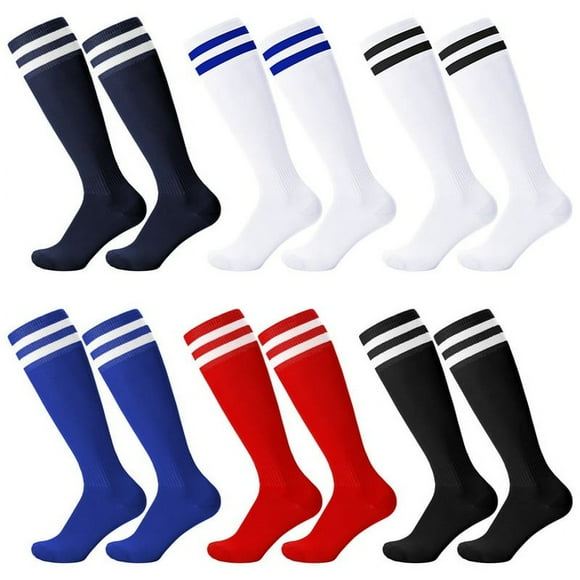 EASTIN 6 Pairs Kids Soccer Socks  Youth Knee Socks  Unisex Anti-slip Breathable Toddler Knee Socks  Towel Bottom Football Socks for Children Aged 5-12 to Playing Sports