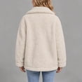 thumbnail image 5 of Nfurl Sherpa Jacket Womens Lightweight Collared Zip up Fleece Jackets with Pockets Cozy Casual Fall Jacket Trendy Teddy Coats Beige,L, 5 of 7