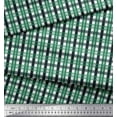 thumbnail image 2 of Soimoi Crepe Silk Fabric Gingham Check Printed Fabric 1 Yard 42 Inch Wide, 2 of 3