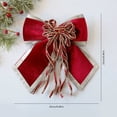 thumbnail image 3 of 25x25cm Premium Christmas Velvet Bows - Silver-Edge Velvet & Glitter Tassel Bows for Tree Garland Wreath Decoration, 3 of 3