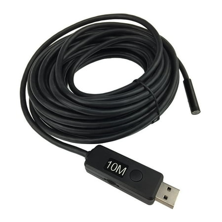 Waterproof 5.5mm USB Endoscope With 6 Led Waterproof 5.5mm 10m Cable USB Endoscope Borescope Photo Capture Inspection for Photo Shooting and Video Recording, Black