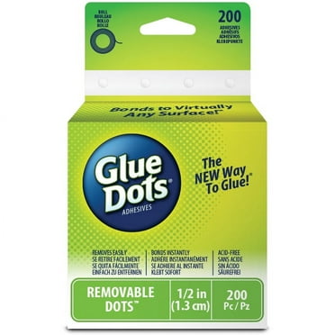 Glue Dots 0.5" Removable Clear Dot Roll, 200 Count