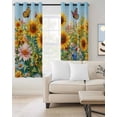 thumbnail image 2 of Spring Yellow Sunflower Blackout Curtains 96 Inches Long for Bedroom, Butterfly Floral Daisy Country Thermal Insulated Room Darkening Black Out Window Curtain Panels Grommet Drapes for Living Room, 2 of 8