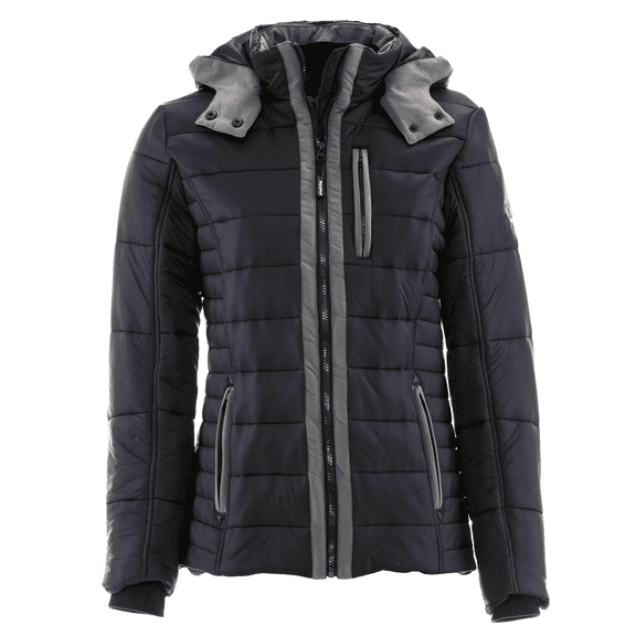 RefrigiWear Women’s Pure Soft Puffer Jacket with Removable Hood - Water-Repellent & Wind-Tight Winter Coat