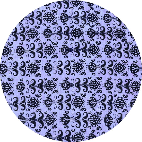 Ahgly Company Machine Washable Indoor Round Abstract Blue Modern Area Rugs, 5' Round