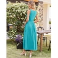 thumbnail image 2 of Vestido GRACE KARIN para verano de 2025, estilo A, con volantes fruncidos, maxi, azul claro, 2 of 5