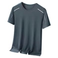 thumbnail image 1 of Camisetas de color liso para hombre, poliéster, estilo informal, para exteriores, corte holgado, verano, 1 of 3