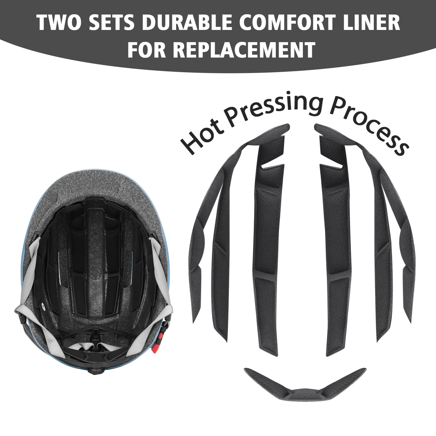 SLANIGIRO Adult Bike Helmet with Light - Commuter Bicycle Road Cycling Helmet with Replacement Pads for Men Women