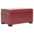 thumbnail image 3 of SAFAVIEH Maiden Small Rustic Flip Top Tufted Storage Bench, Red, 3 of 11