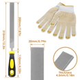 thumbnail image 2 of AMERTEER 2Pcs Flat File Ergonomic Hand File Wear Resistant Files Hand-held Metal Polishing Tool with Gloves for Wood Metal Glass Tile Ceramic Leather, 2 of 8