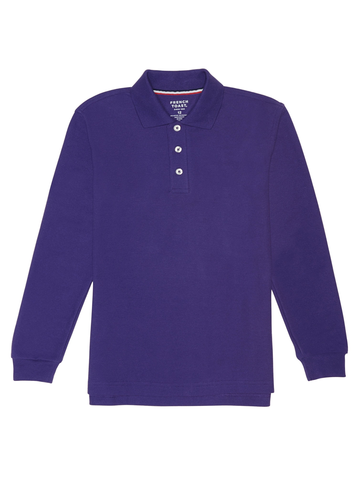 New Boy's Youth French Toast Medium Blue Henley Shirt Size 14/16 School Uniform 