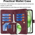 thumbnail image 4 of Crossbody iPhone 15 Plus Case with Strap Lanyard,for Apple iPhone 15 Plus Phone Wallet Case for Women with Card Holder,Zipper Pocket Magnetic Flip Leather iPhone 15 Plus Case,6.7" Burgundy, 4 of 14