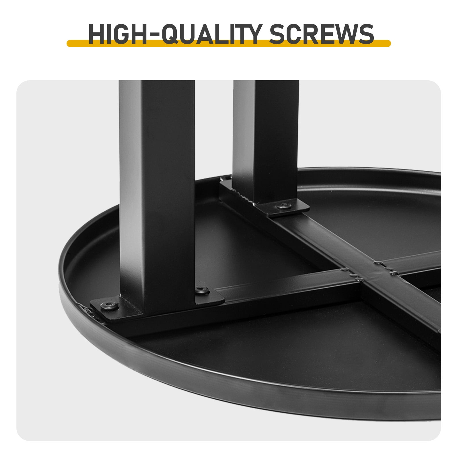 Outdoor Metal Round Table, Weather Resistant Patio End Table Side Table Coffee Bistro Table for Indoor Outdoor, Black