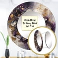 thumbnail image 3 of Designart "Transcendent Liquid Ink in Gold and Purple" Abstract Marble Rund Mirror For Wall Decor - Large Gold Round Printed Mirror -Modern Round Living Room Mirror - 36" x 36", 3 of 6