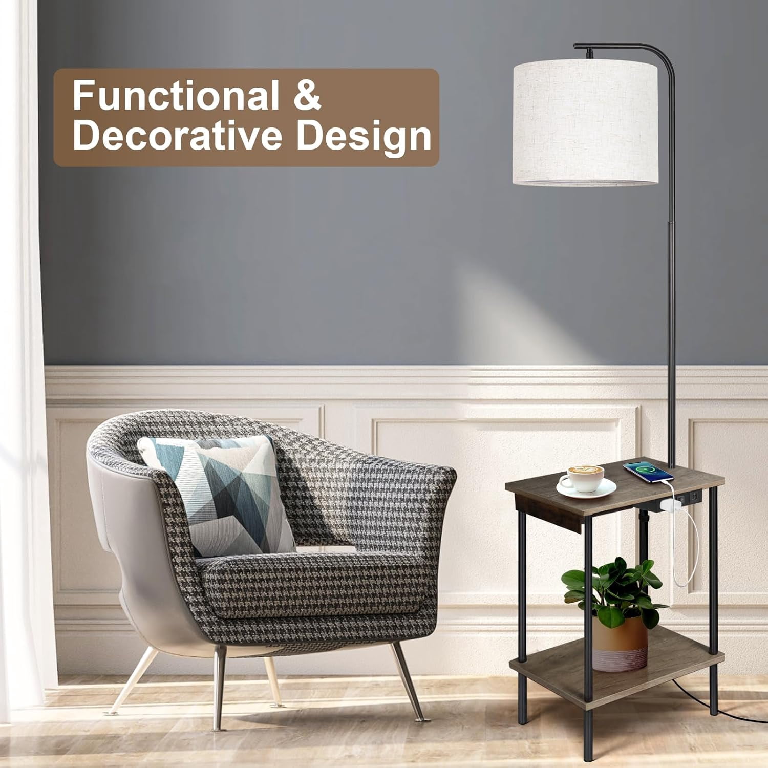Beige Drum Lamp Shades for Floor Lamps, 13" Top x 13" Bottom x 10" High, Easy to Assemble, Replacement Linen Lampshades for Table Lamps & Bedside Lamps (1.65" Spider)