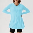 thumbnail image 6 of Sheghy Womens Tops Round Neck Zipper Long Sleeve Sun Protection Casual Outerwear Tops Light Blue M, 6 of 9