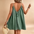 thumbnail image 6 of Aimik Women's Summer Sleeveless Cotton Suspender Dress Solid Color Spaghetti Strap Backles Versatile Dress Loose Casual Dress, 6 of 6