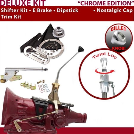 American Shifter C6 Shifter Kit Chrome 10 in. E Brake Trim Kit Dipstick for EEC0F