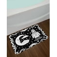 thumbnail image 2 of Psychic Bath Mat, Vintage Style Cartoon Monotone Layout Fortune Teller and Crescent Moon, Plush Bathroom Decor Mat with Non Slip Backing, 29.5" X 17.5", Charcoal Grey and White, by Ambesonne, 2 of 2