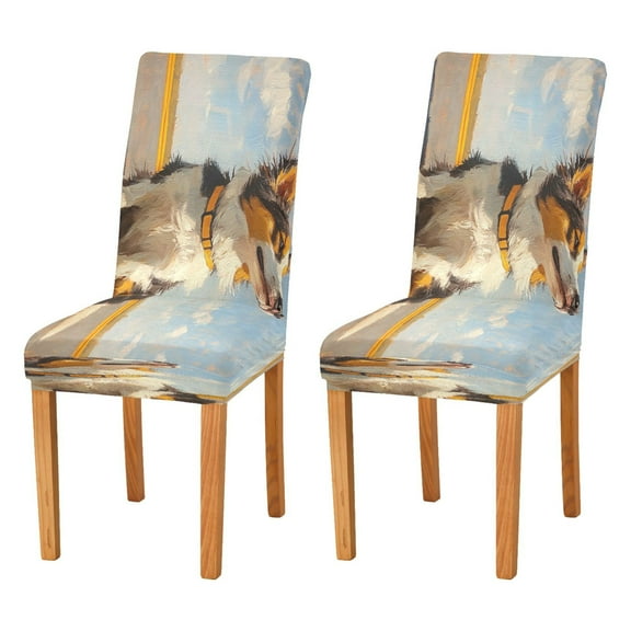 BZSMCE Chairs Slipcovers Dining Chair Covers Watercolor Dog Painting Creative Pattern