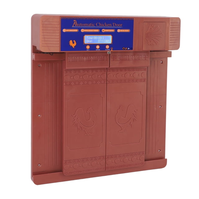 Solar Automatic Chicken Coop Door Double Open Type Remote Control Timing Chicken Coop Door with Automatic Chicken Coop Opener with Timer for Chickens, Ducks, Geese Farm