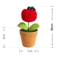 thumbnail image 5 of Crochet Pot Flower Tulip Rose Sunflower Fruit Shape Bright Color Soft Cute Craft Birthday Gift Colorfast Hand-knitted Flower Desk Decoration Home Supplies-Pink & White, 5 of 8