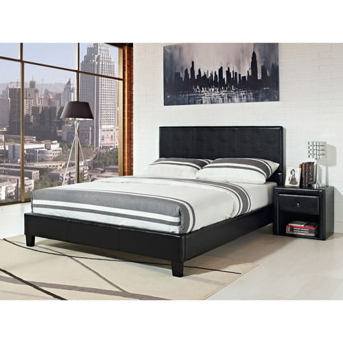 Stratus Faux Leather Eastern King Bed, King Bed Frame Leather Headboard
