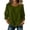 Army Green, variant on Summer Linen Tops for Women 3/4 Sleeve Crew Neck Lightweight Shirt Casual Loose Fit Tunic Blouse Yellow 2XL