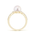 thumbnail image 2 of Angara Japanese Akoya Cultured Pearl Bypass Ring with Diamonds in 14K Yellow Gold for Women | June Birthstone Jewelry for Her, 2 of 7