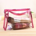 thumbnail image 4 of MORESEC 2Pcs Clear Toiletry Bag, Transparent PVC Travel Cosmetic Case with Zipper, TSA Approved for Airport Security, Waterproof Makeup Organizer, Multiple Color Trims, Compact Size, 4 of 8