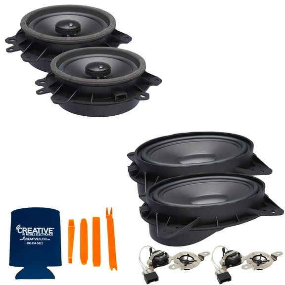 PowerBass OE Series Direct Replacement Speakers with Front Tweeters Compatible With Toyota Prius 10-15