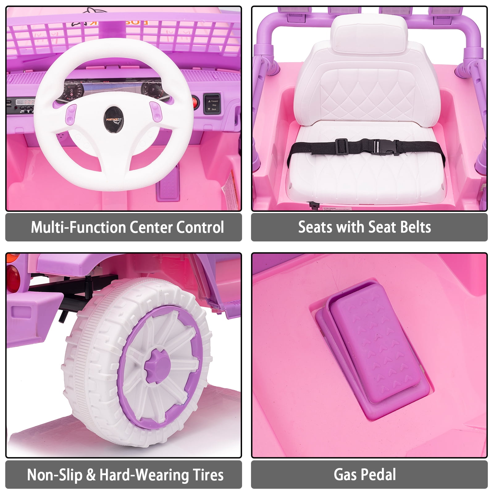 FINITO 1 Seater Battery Powered UTV, Ride on Toys for Toddlers Boys Girls, 12V Ride On Car with Parental Remote Control, Kids Electric Vehicle with Music Bluetooth, Purple