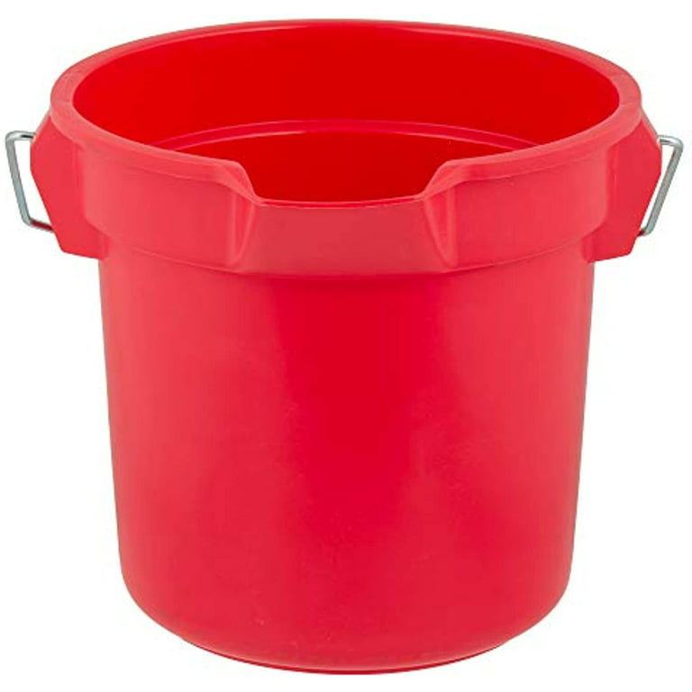Rubbermaid Commercial Products 2.5 Gallon Brute Heavy-Duty,  Corrosive-Resistant, Round Bucket, Red Fg296300red