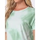 thumbnail image 5 of Conjunto de pijamas para mujeres INSPIRE CHIC, ropa de dormir suave, camiseta de teñido anudado con pantalones, atuendos de sudadera con bolsillo, talla XL, verde, 5 of 6