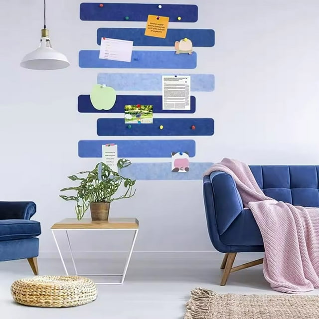 8Pcs Felt Message Strip Self Adhesive DIY Bulletin Board Pin 35 Thumbtacks School Home Wall Decor Stickers