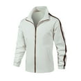 thumbnail image 1 of Veste Homme Veste Fine Décontractée Sport Coupe-Vent à Capuche Veste Légère Veste Décontractée Blanche TTTTG, 1 of 8
