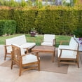thumbnail image 2 of Christopher Knight Home Perla Outdoor Acacia Wood 9-piece Sofa Set by, 2 of 5