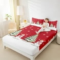 thumbnail image 4 of Feelyou Christmas Tree Kids Full Size Sheets, Kawaii Snowman Bed Sheets, Winter Snowflake Sheet Sets, Lightweight Room Decor,4-Piece, 4 of 7