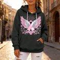 thumbnail image 5 of JULMCOMO in October We Wear Pink Sweatshirt for Women Angel Wings Print Breast Cancer Awareness Loose Casual Hoodie Long Sleeve Comfy Pullover Outfits Dark Gray S, 5 of 5