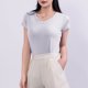 thumbnail image 2 of Mujeres Manga Corta Tops Casual, Color Sólido Cuello en V, Camiseta Casa Blusas para Mujeres, 2 of 6