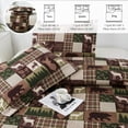 thumbnail image 3 of Beartech Quilt Set Queen Size Moose Bear Brown Plaid Quilt Lightweight Reversible Microfiber Bedspread Coverlet Bedding Set, 3 of 9