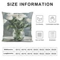 thumbnail image 5 of JEUXUS Pillow Covers Farmhouse Distressed White Tulips Floater Short Plush Pillowcase White, 5 of 5