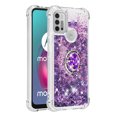 thumbnail image 2 of Funda para Motorola Moto G30/G10 con Brillo Líquido Flotante, Purpurina, Parachoques y Anillo Giratorio Soporte, 2 of 5