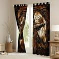 thumbnail image 3 of Manfei Tribal Texas Stars Blackout Curtains Set of 2 (52x84 Each), Hippie Cow Print Window Curtains, Western Rustic Framhouse Curtains and Drapes, Curtains and Drapes Home Decor, 3 of 6