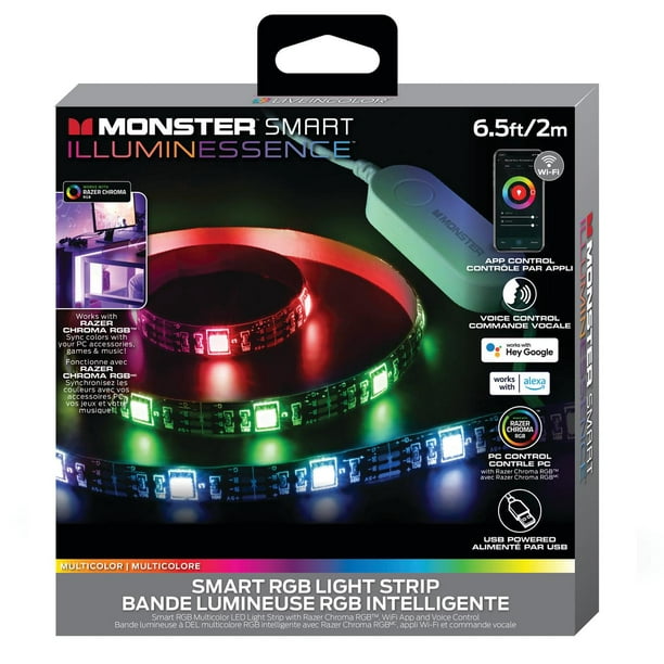 6.5ft Multi-color LED Light Strip, Smart Mobile App & Voice Controlled, USB Plug - Walmart.com